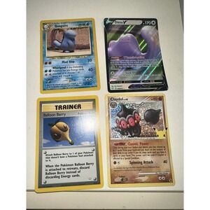 Lot of 4 printer hickey error pokemon cards, vintage, ditto, yuka morii,‎ NM-DMG